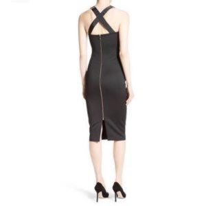 ted baker neoprene buckle bodycon dress